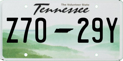 TN license plate Z7029Y