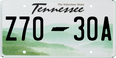 TN license plate Z7030A