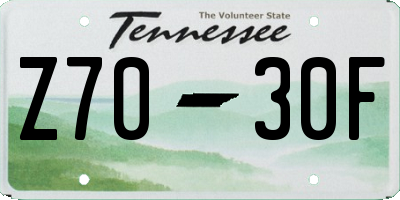 TN license plate Z7030F