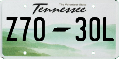 TN license plate Z7030L