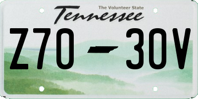 TN license plate Z7030V