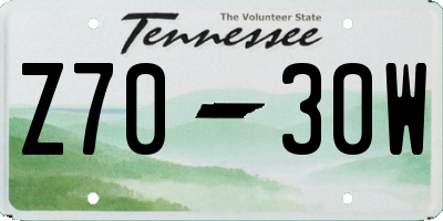 TN license plate Z7030W
