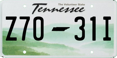 TN license plate Z7031I