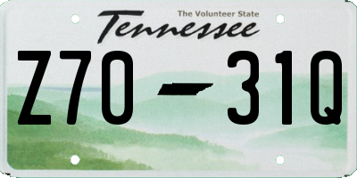 TN license plate Z7031Q