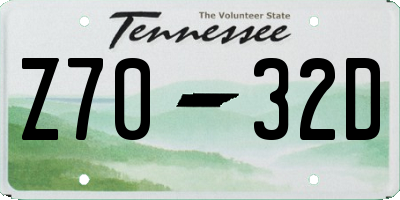 TN license plate Z7032D