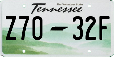TN license plate Z7032F