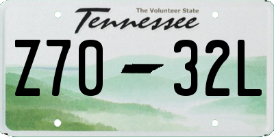 TN license plate Z7032L