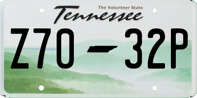 TN license plate Z7032P