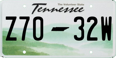 TN license plate Z7032W