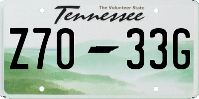 TN license plate Z7033G