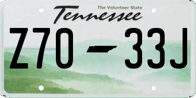TN license plate Z7033J