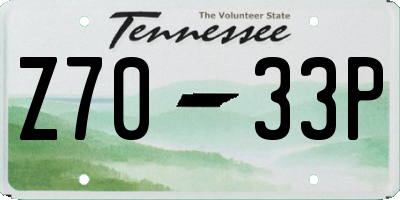 TN license plate Z7033P