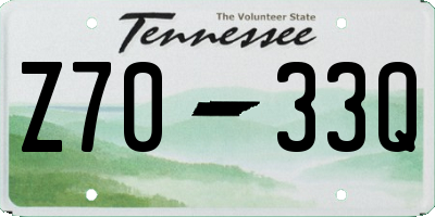 TN license plate Z7033Q