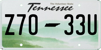 TN license plate Z7033U
