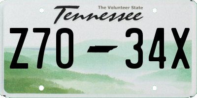 TN license plate Z7034X