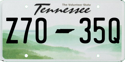 TN license plate Z7035Q