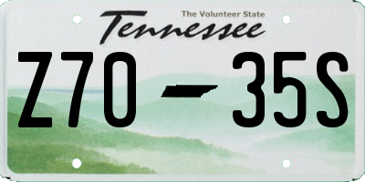 TN license plate Z7035S
