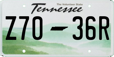 TN license plate Z7036R