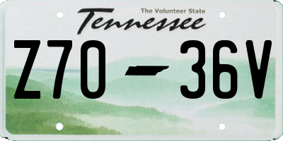 TN license plate Z7036V