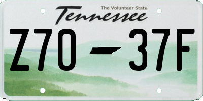TN license plate Z7037F