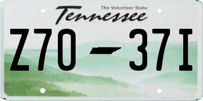 TN license plate Z7037I