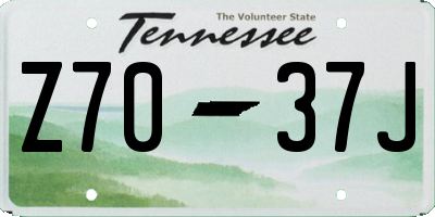 TN license plate Z7037J