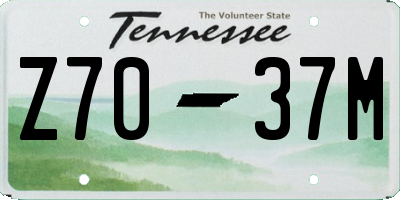 TN license plate Z7037M