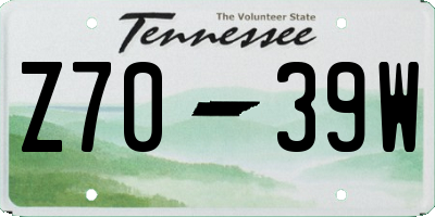 TN license plate Z7039W