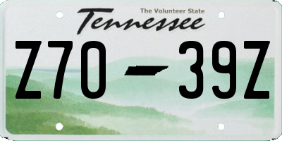 TN license plate Z7039Z