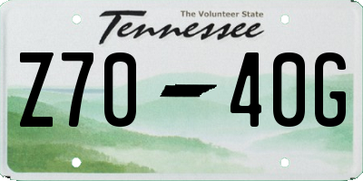 TN license plate Z7040G