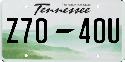TN license plate Z7040U