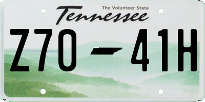 TN license plate Z7041H