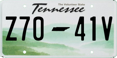 TN license plate Z7041V