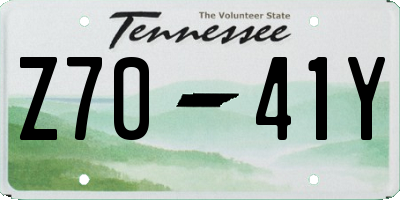 TN license plate Z7041Y