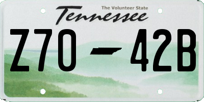 TN license plate Z7042B