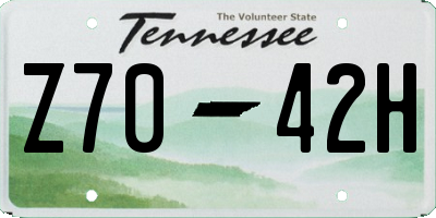 TN license plate Z7042H