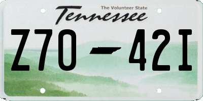 TN license plate Z7042I