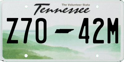 TN license plate Z7042M