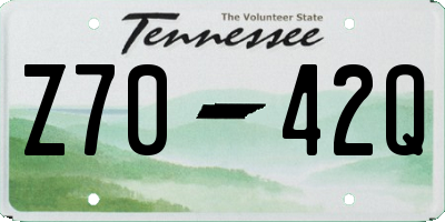 TN license plate Z7042Q