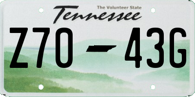 TN license plate Z7043G