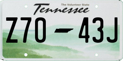 TN license plate Z7043J