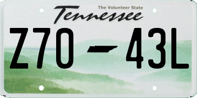 TN license plate Z7043L