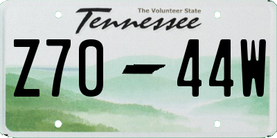 TN license plate Z7044W