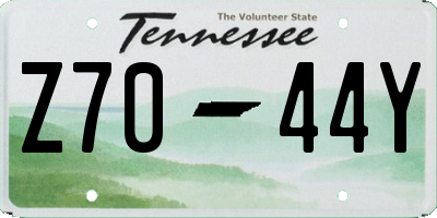 TN license plate Z7044Y