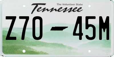 TN license plate Z7045M