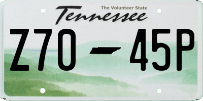 TN license plate Z7045P