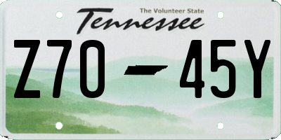 TN license plate Z7045Y