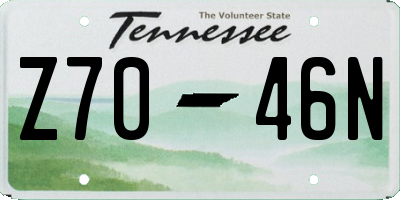 TN license plate Z7046N