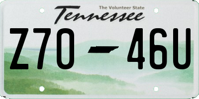 TN license plate Z7046U