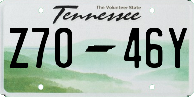 TN license plate Z7046Y